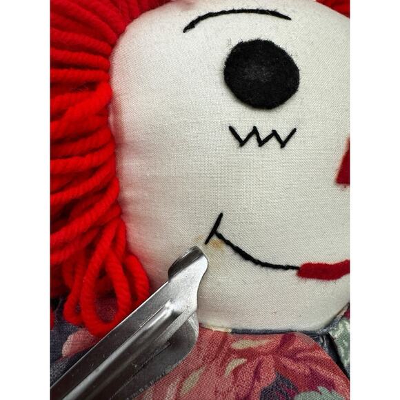 Large 25” VTG Raggedy Ann and Andy Dolls Handmade Floral Clothing Country Core - Picture 2 of 9